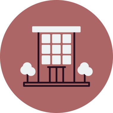 Apartman dairesi. Web simgesi basit illüstrasyon