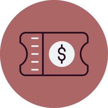 Bir bilet simgesinin vektör illüstrasyonu 