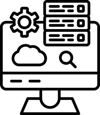 Büyüteçle araştırma konseptinin basit doğrusal çizimi