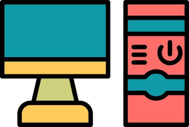 bilgisayar simgesi, vektör illüstrasyonu basit tasarım