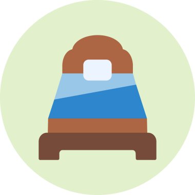 Tek Yatak Web ikonu vektör illüstrasyonu                         