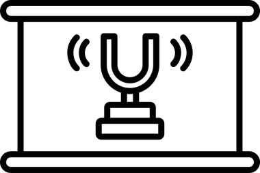 Rezonans ayarı çatal ikonu. Beyaz arkaplanda izole.