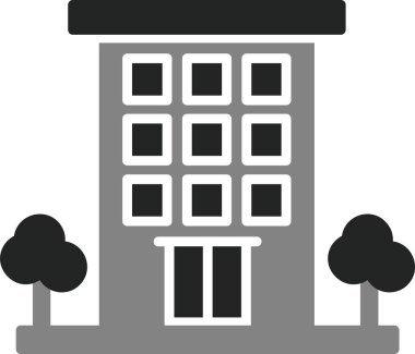 Apartman dairesi. Web simgesi basit illüstrasyon