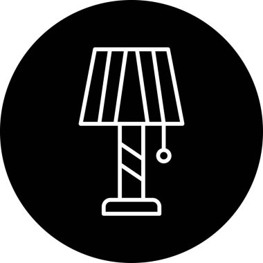 Masa lambası simgesinin vektör illüstrasyonu 