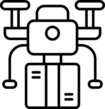 Drone simgesi, vektör illüstrasyonu basit tasarım