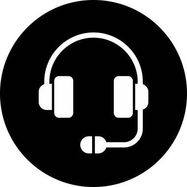 Müşteri hizmetleri, kulaklık ikonu. vektör illüstrasyonu 