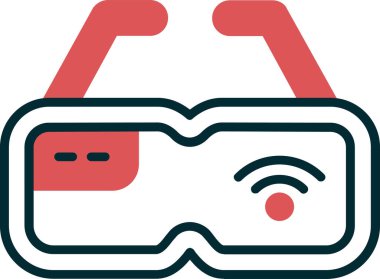 sanal gözlük simgesi, vektör illüstrasyonu 