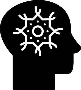 Beyin Nöron simgesi, vektör illüstrasyonu  