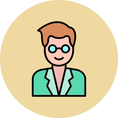 Bilim adamı simgesi, vektör illüstrasyonu