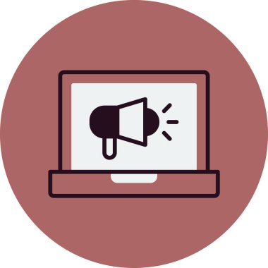 Pazarlama simgesinin basit satır resmi