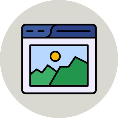 Galeri modern simgesinin vektör illüstrasyonu