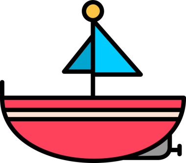 tekne gemisi deniz ikonu vektör çizimi