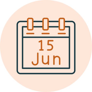 Haziran takvim simgesi. vektör illüstrasyonu