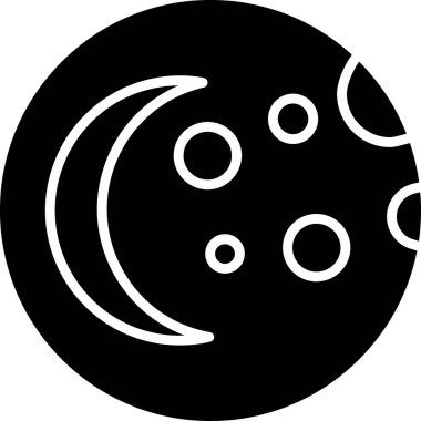 Yıldızlı ay simgesi ve bulutlu vektör çizimi