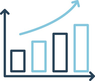 işletme büyüme grafiği vektör simgesi