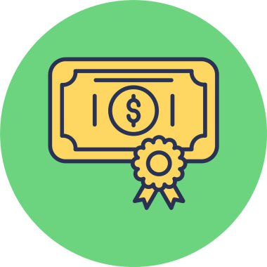 Sertifika simgesi, vektör illüstrasyonu basit tasarım