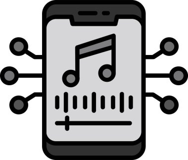 Doldurulmuş müzik çalıcı simgesi - taslak biçimi