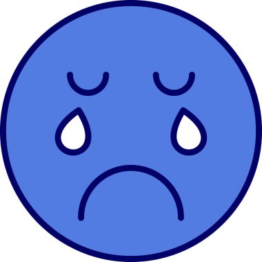 Ağlayan emoji. Web simgesi basit illüstrasyon