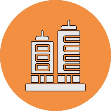 Şehir binası simgesi, vektör illüstrasyonu basit tasarım