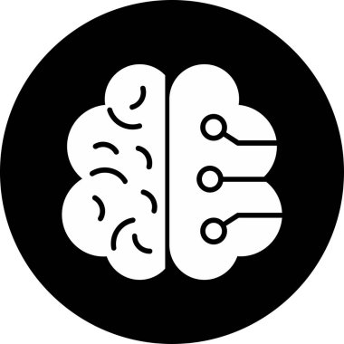 Yapay Zeka web simgesi, vektör illüstrasyonu