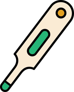 düz termometre ikon vektör çizimi