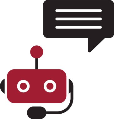 Chatbot, robot simgesi, vektör illüstrasyonu