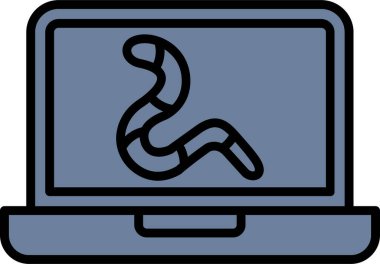 Worm Modern Simgesi, Beyaz Arkaplanda Vektör İllüstrasyonu 