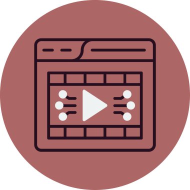 Video oynatıcı ikon vektör illüstrasyonu