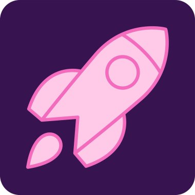 Roket. Web simgesi basit illüstrasyon 