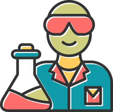 Bilim adamı simgesi, vektör illüstrasyonu