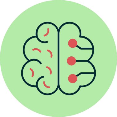 Yapay Zeka web simgesi, vektör illüstrasyonu