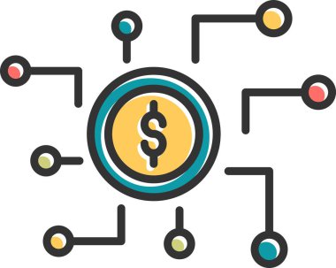 Para birimi işareti. Web simgesi basit illüstrasyon