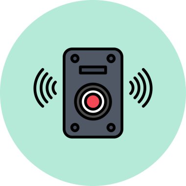 Müzik Sözcüsü Web simgesi basit illüstrasyon