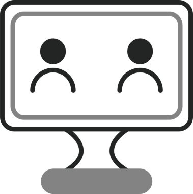 Ana hatlı biçim vektör illüstrasyon tasarımında konferans simgesi