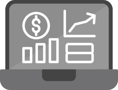 Kârlı bar tablosu vektör simgesi. 