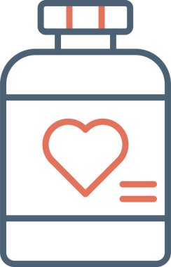 İlaç şişesi ikonunun vektör çizimi. Vitaminler