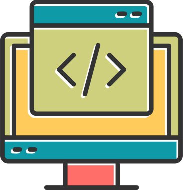 Programlama programlama simgesi doldurulmuş ana hatlar biçiminde kodlanıyor