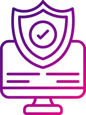 Basit güvenlik simgesi vektör illüstrasyonu