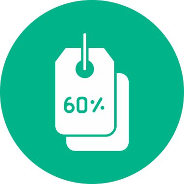 İndirimli Etiket web simgesi, vektör illüstrasyonu 