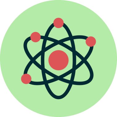 Bir diatomun vektör simgesi, düz bir şekilde, bilimle ilgili..