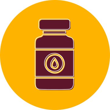 İlaç şişesi ikonunun vektör çizimi. Vitaminler