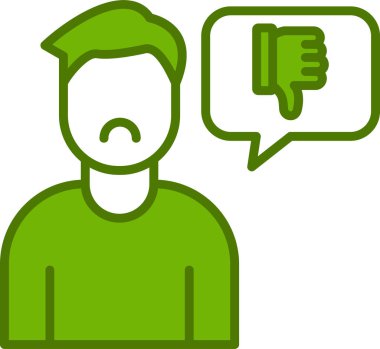 Hoşlanmamak, başparmak simgesi, vektör illüstrasyonu