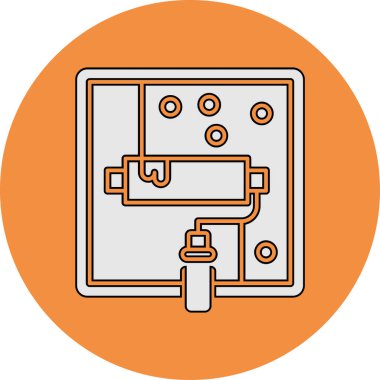 Web simgesi boyanıyor, vektör illüstrasyonu