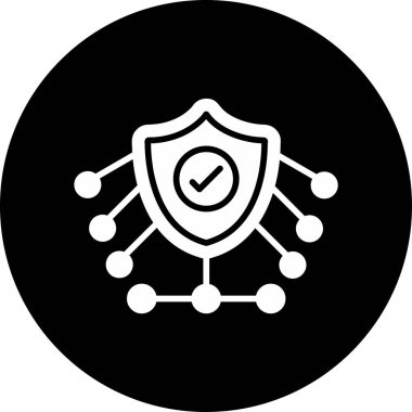 ağ koruması siber güvenlik ikon vektör çizimi 