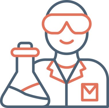 Bilim adamı simgesi, vektör illüstrasyonu