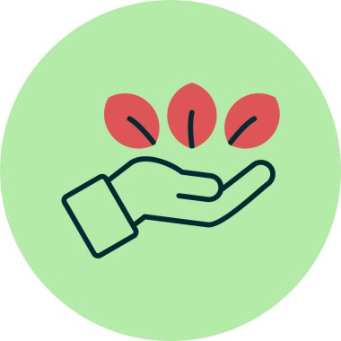 El ele tutuşma ikonu, doğal sembol, vektör illüstrasyonu 