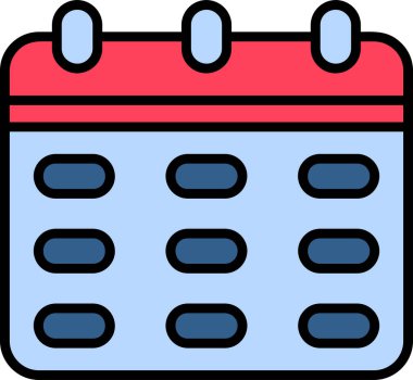 Minimalist bir tasarımda bir takvim simgesinin vektör illüstrasyonuName.