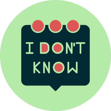 Konuşma balonu ikonu vektör illüstrasyonunu bilmiyorum 