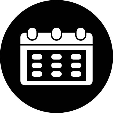 Minimalist bir tasarımda bir takvim simgesinin vektör illüstrasyonuName.