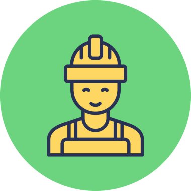 İşçi. Web simgesi basit illüstrasyon 